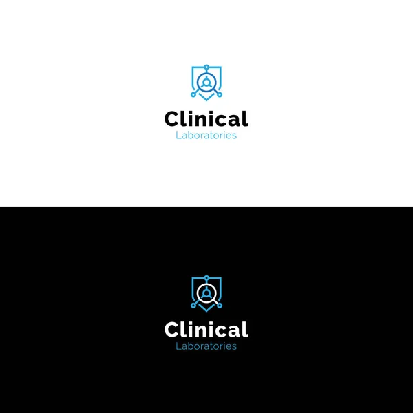 Logo del laboratorio de investigación médica clínica simple — Vector de stock