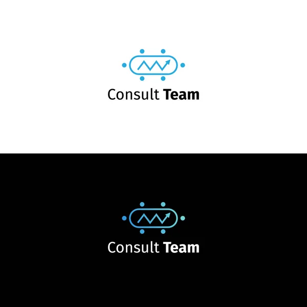 Consulenza logo aziendale. Firma della società di analisi dei dati e gestione del team — Vettoriale Stock