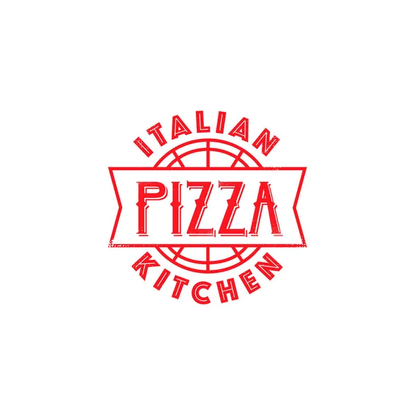 Diseño clásico del logo del restaurante Pizza. Café italiano vector símbolo — Archivo Imágenes Vectoriales