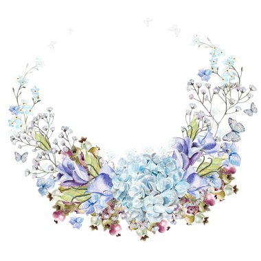 Arka planda suluboya Petunya çiçek desenle