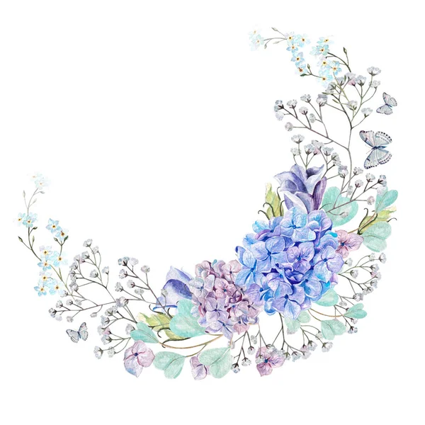 Vzorek s akvarel Petúnie květy v pozadí — Stock fotografie