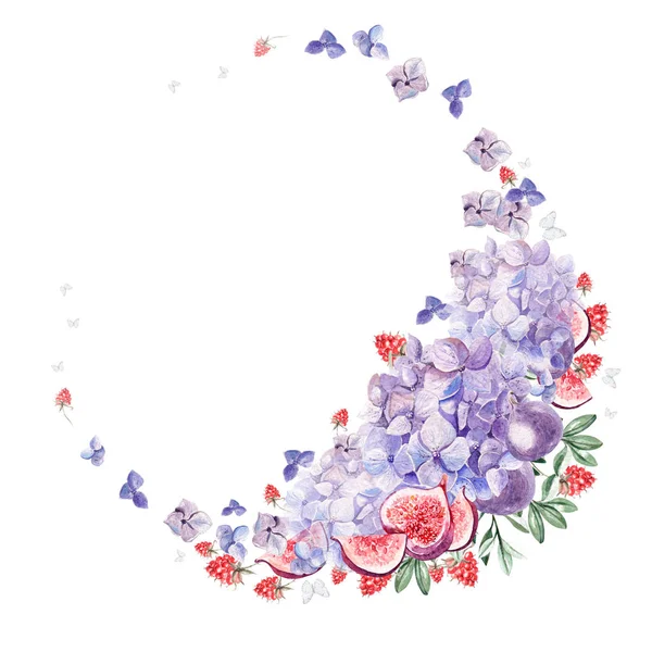 Modello con fiori di petunia acquerello sullo sfondo — Foto Stock