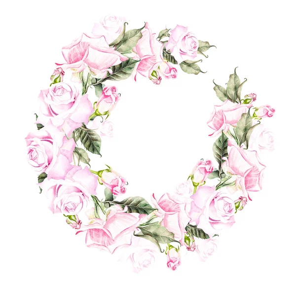 Bella carta ad acquerello con Peonia, fiore di rose . — Foto Stock