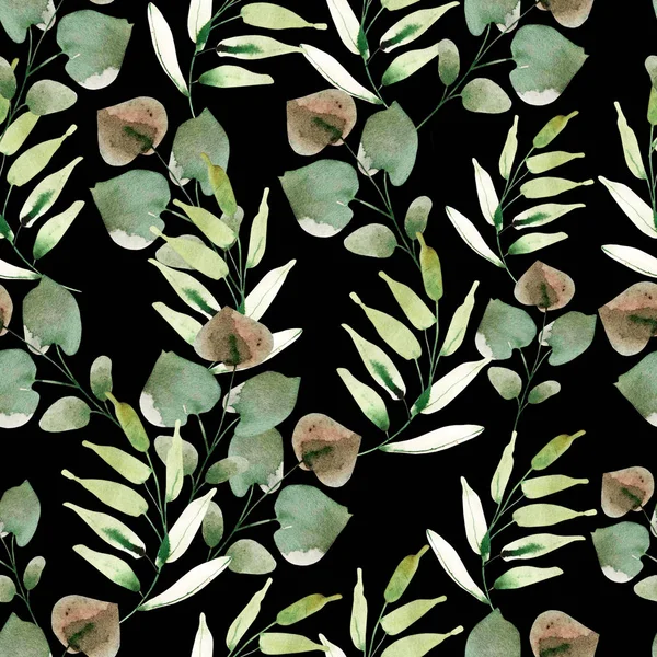 Яркий акварель с листьями. Иллюстрация — стоковое фото