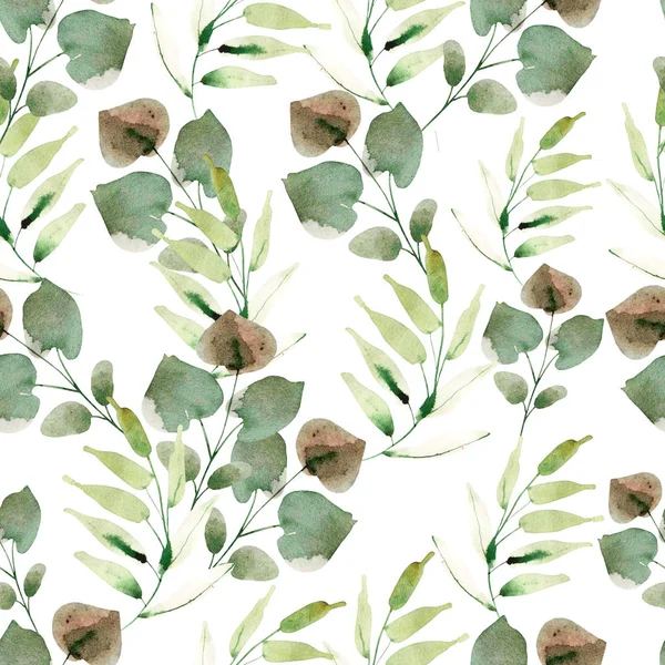 Bright watercolor pattern with leaves. — Stock Photo, Image