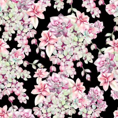 Suluboya succulents desenle. 