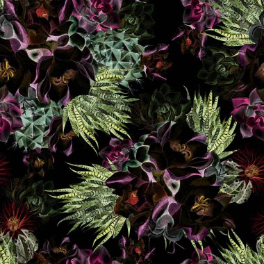 Suluboya succulents desenle . 