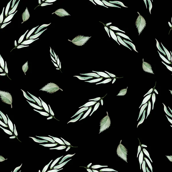 Heldere aquarel patroon met bladeren. — Stockfoto