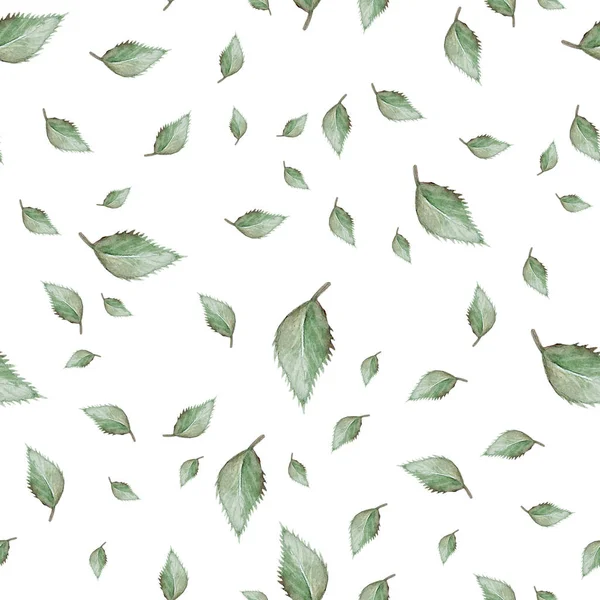 Bright watercolor pattern with leaves. — Stock Photo, Image