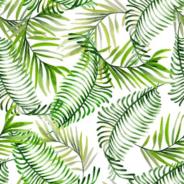 Güzel parlak suluboya desen tropikal yaprak ile.