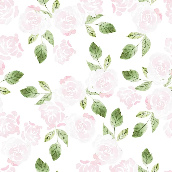 Magnifique aquarelle motif sans couture avec des fleurs de roses . — Photo