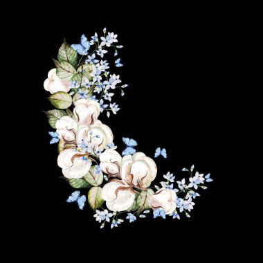 Parlak suluboya buketi Çiçek ve pamuk değil beni unuttu. 