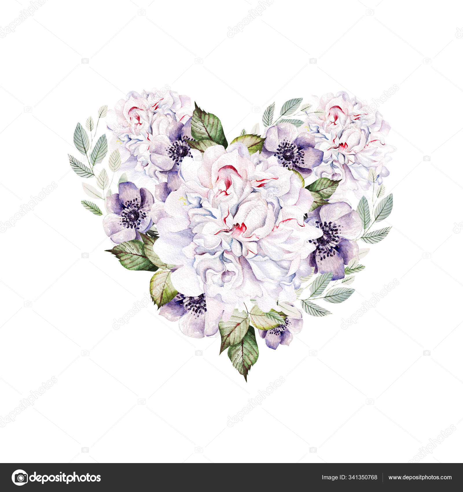 水彩缤纷的牡丹和海葵花束 图库照片 C Knopazyzy 水彩缤纷的牡丹和海葵花束 图库照片 C Knopazyzy