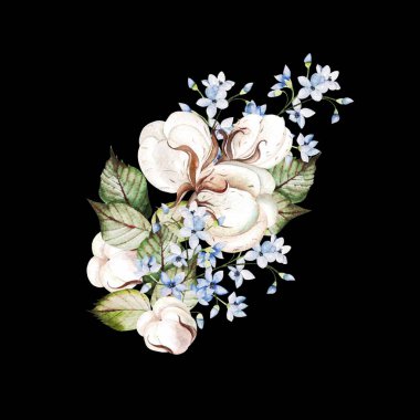 Parlak suluboya buketi Çiçek ve pamuk değil beni unuttu. 