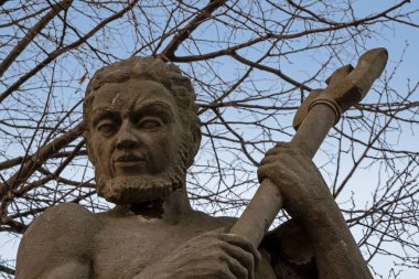 Neptune resim, portre heykel kumtaşı bebek Köprüsü üzerinden Puppenbruecke Mantova içinde aradı.