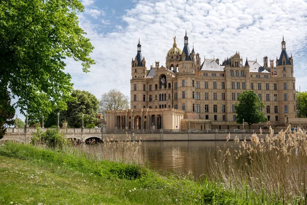 Castillo Schwerin Palacio Schwerin Alemán Schweriner Schloss Famoso Edificio Emblemático —  Fotos de Stock