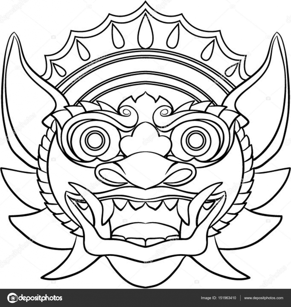Stock Illustration Barong Mask Bali