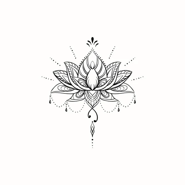 Lotus flower . Sacred geometry. Vector illustration isolated on white ...