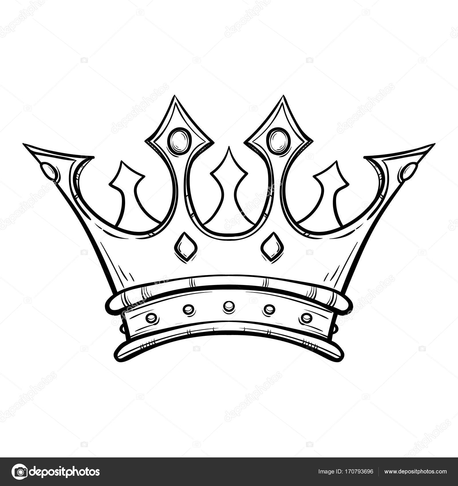 Download Golden King Crown Hand Drawn Vector Stock Illustration ...