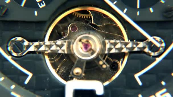 Orologio a tempo pendolo meccanismo a molla numeri di faccia orologio — Video Stock