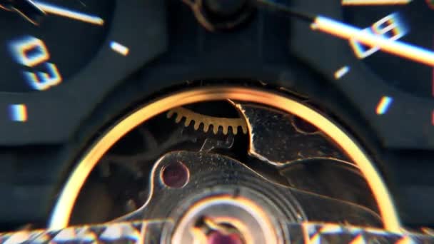 Zaman saati sarkaç mekanizması bahar saat yüz numaraları — Stok video