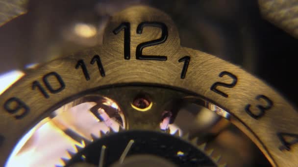 Reloj péndulo tiempo segundo mecanismo de cuenta regresiva dígito figura — Vídeos de Stock