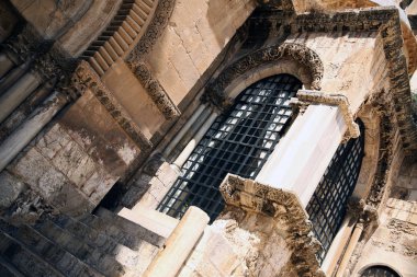 adım merdiven duvar kale cephe tuğla duvar bir kaya taş duvar Israil Doğu