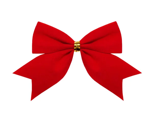 Red bow ribbon isolated on a white background — Stock Photo, Image