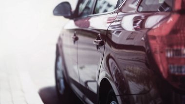 lüks spor otomobil görünümü yan yol closeup rides