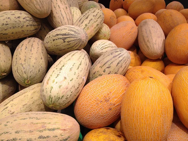 Primer Plano Los Melones Alimentos Concepto Venta Por Menor —  Fotos de Stock