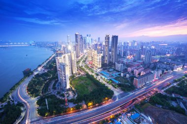 shenzhen Çin şehrin havadan görünümü