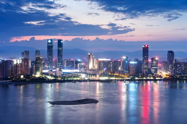 Shanghai skyline di notte — Foto Stock