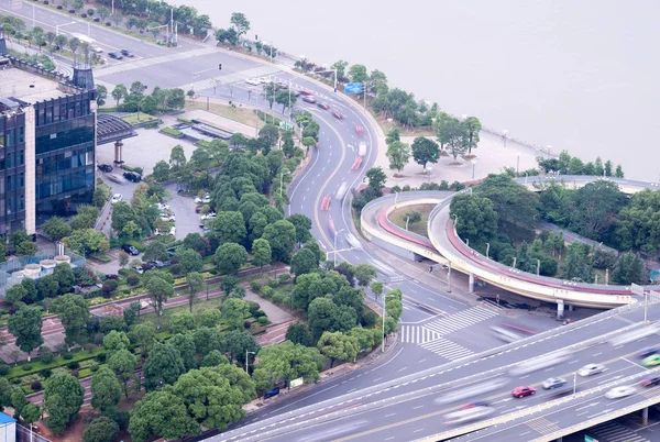 上海市内高速道路交通ラッシュ時 ロイヤリティフリーのストック画像