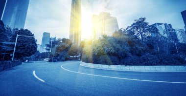 Modern kentsel geçmişe sahip asfalt kaldırım, guangzhou, Çin