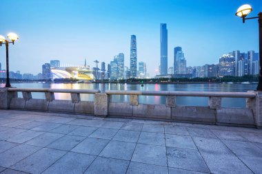 Guangzhou, Çin şehir manzarası gezinti alanından