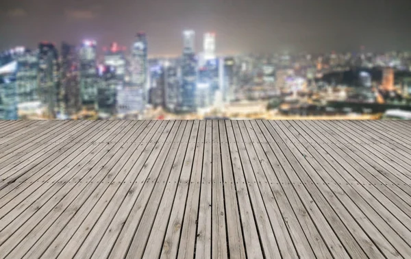 Empty floor and modern building with sunbeam — Stock Photo, Image