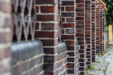 Eski tuğla çit, perspektif görüntülemek eski tuğla çit