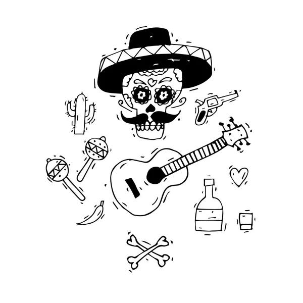 Día mexicano de muertos . — Vector de stock