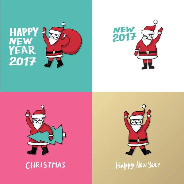 Neujahrs- und Weihnachtspostkarte — Stockvektor