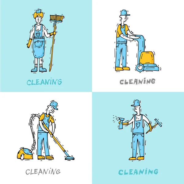 Плакат услуг по уборке — стоковый вектор