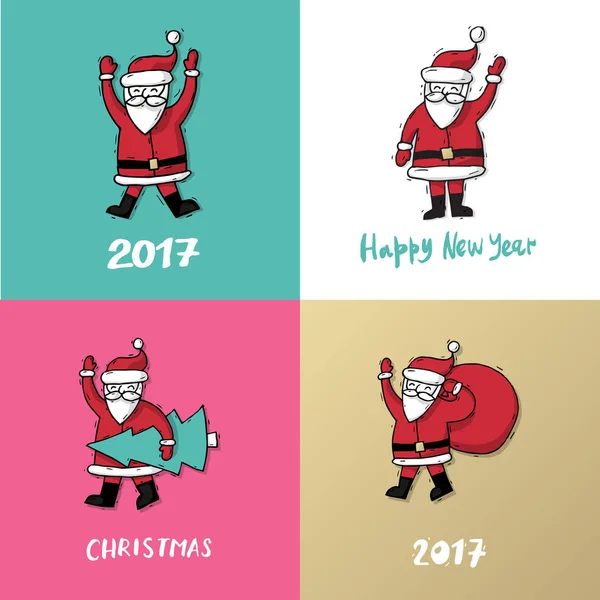 Yeni yıl ve christmaspostcard Telifsiz Stok Illüstrasyonlar