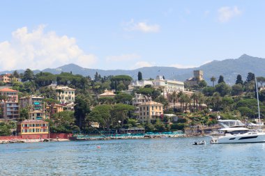 Townscape Santa Margherita Ligure ve Akdeniz, İtalya