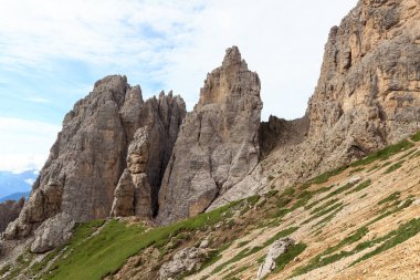 Sexten Dolomites dağ panorama adlı Via Ferrata Severino Kasara'da South Tyrol, İtalya