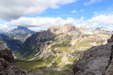 Sexten Dolomites dağ panorama South Tyrol, İtalya