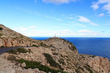 Cap de Formentor deniz feneri panorama ve Akdeniz, Majorca, İspanya
