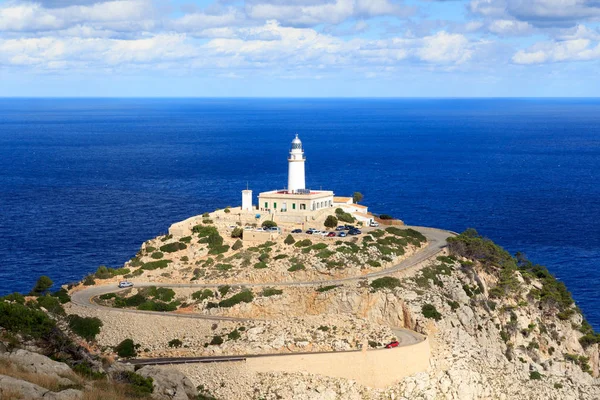 Cap de Formentor világítótorony panoráma és a Földközi-tenger, Mallorca, Spanyolország — Stock Fotó