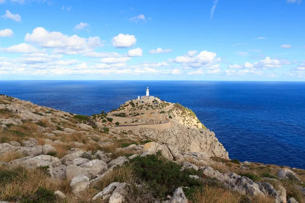Cap de Formentor Panorama del faro y Mar Mediterráneo, Mallorca, España — Foto de Stock