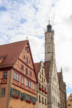 Belediye Binası Kulesi Ortaçağ kenti Rothenburg ob der Tauber, Almanya