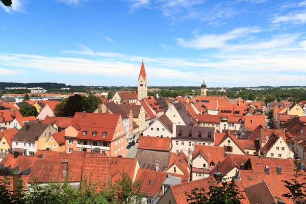 Cityscape of old city Kaufbeuren in Bavaria, Germany — стокове фото