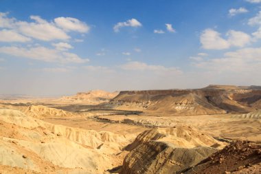 Nahal Zin Kanyonu ve İsrail 'deki Negev Çölü dağ manzarası